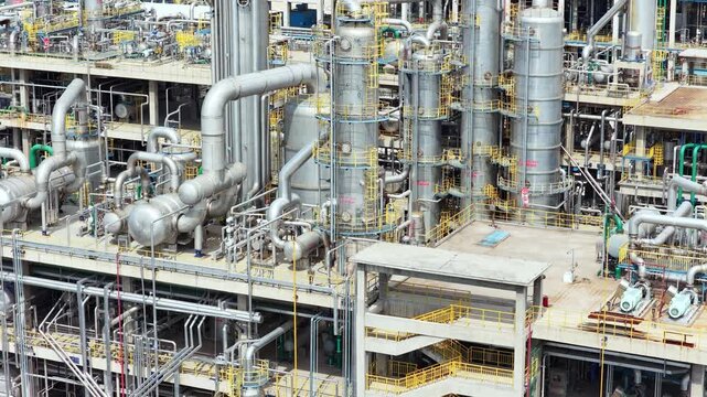 Hunan Petrochemical Plant - Caprolactam Production Area Aerial View