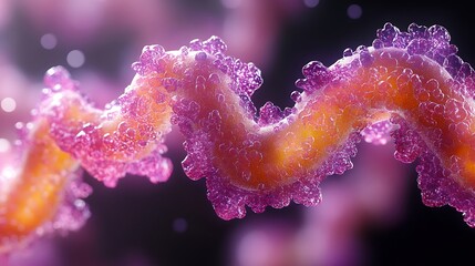3D Render of DNA Structure with Microbiology, and Science Background.