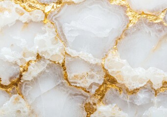 Elegant White Agate with Gold Accents for Texture and Design