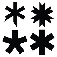 emergency star vector icons– simple hospital and medical safety symbols