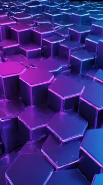 Complex repeating pattern of seamless isometric hexagonal cubes dynamically shifting and rotating in the deep dark void geometric, deep dark, structure
