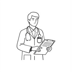 A caring doctor holding a patient s file offering hope and guidance in healthcare and medical settings in a simple black