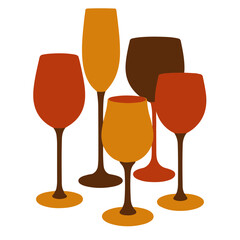  Set of Glasses Vector Illustration