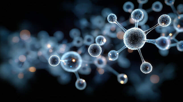 Molecular Marvel: A striking 3D rendering of intricate molecular structures, showcasing interconnected atoms in a dynamic composition.