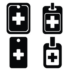 Obraz premium medical id tag vector icons– simple hospital and medical safety symbols