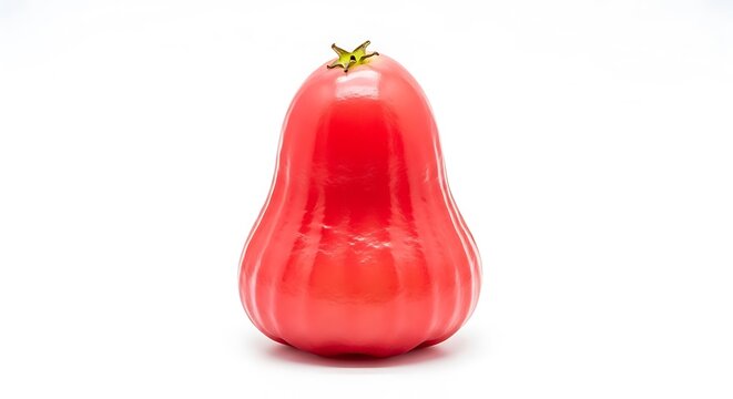 Fresh Red Rose Apple on White Background.