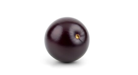 Fresh Whole Purple Eggplant Isolated on White Background.