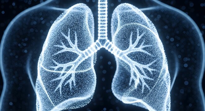 Digital lungs symbolize the calming effect of mindful breathing.