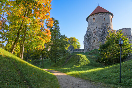 Cesis castle park in autumn