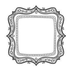Ornate hand drawn decorative square frame with vintage flair