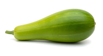 Fresh Green Squash Vegetable on White Background.