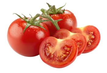 Fresh, whole and sliced tomatoes (1)