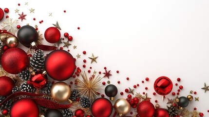 3d render christmas balls for avd banner. white background