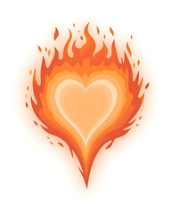 Heart Shaped Fire Flame Illustration