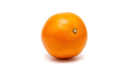 Single Fresh Ripe Orange Citrus Fruit Isolated.