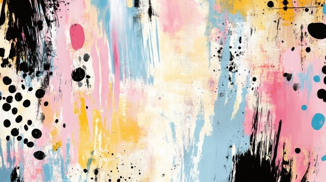 Abstract digital art piece colorful chaotic composition background grunge painted collage