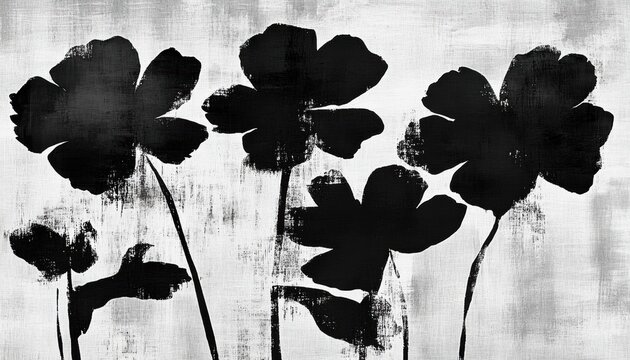 Abstract painting black white color scheme It features watercolor painted