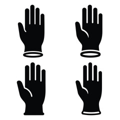 surgeon glove vector icons– simple hospital and medical safety symbols
