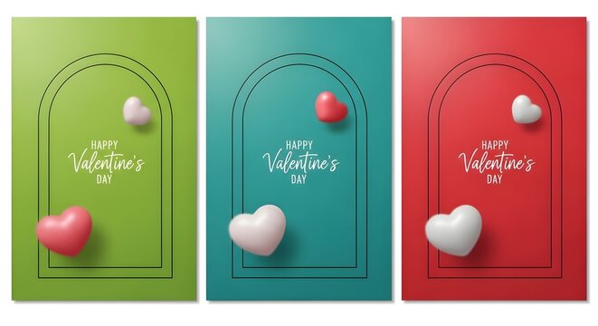 Three colorful mother s day cards with heart decorations - Powered by Adobe