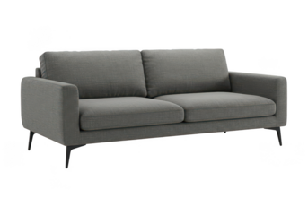 Modern gray sofa furniture design isolated on transparent background