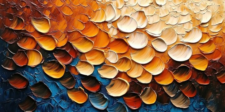 Abstract painting textured background made up small overlapping Closeup of impasto