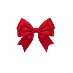 Red Ribbon Bow Isolated on Transparent Background &ndash; High-Resolution PNG