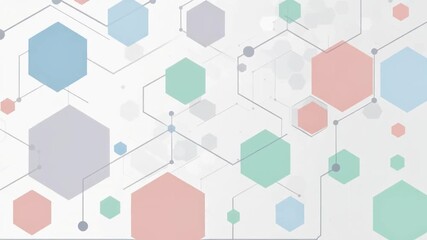 Abstract hexagonal network background with connecting lines and dots - Powered by Adobe