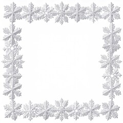 Snowflake frame. Winter, delicate, ornate, white. Space inside
