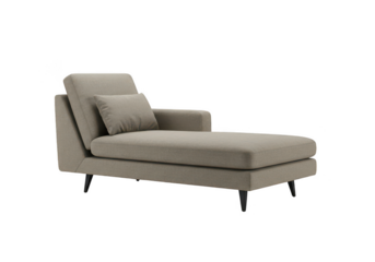  Modern chaise lounge sofa with pillow isolated on transparent background