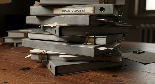 Trade disputes documents on a desk