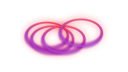 Soft Glow Interlocking Neon Rings