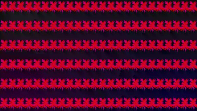 Red and white knitted striped fabric background with a decorative geometric pattern
