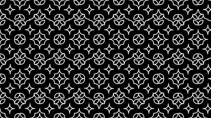 Elegant intricate seamless pattern design with floral and geometric elements, in a monochromatic style, perfect for various design applications