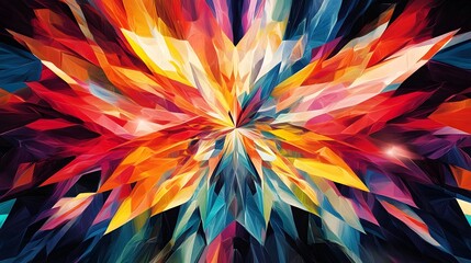 Vibrant and Dynamic Burst of Colorful Abstract Energy and Light