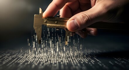 Measuring digital data with caliper