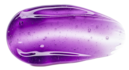 Purple amethyst gel smear transparent jewel tone on white