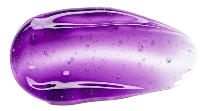 Purple amethyst gel smear transparent jewel tone on white