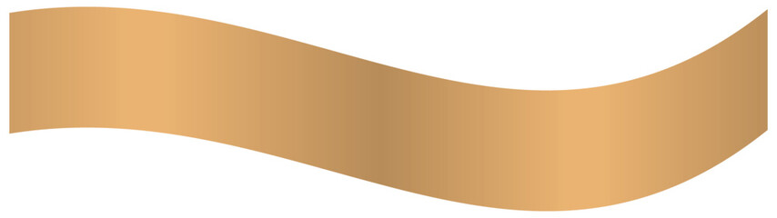 Golden curved ribbon banner with a smooth gradient effect, perfect for adding premium flair to titles or text. This elegant vector element is ideal for awards, certificates, and luxury branding