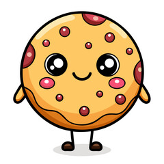 Obraz premium Kawaii Cookie Coloring Page – Cute Dessert Cartoon Line Art Illustration