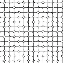 Curved petal geometric lattice, abstract floral tile pattern icon vector illustration © suman