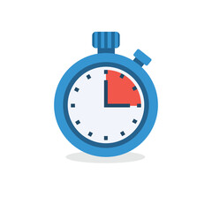 Blue Stopwatch Flat Colored Icon Vector