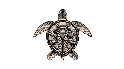 Minimal line art turtle silhouette illust n