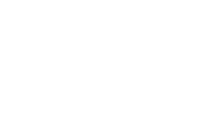 Minimal passport and globe icon