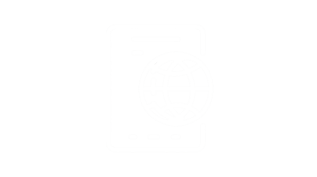 Minimal passport and globe icon