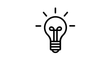 Minimalist line icon of a light bulb representing an idea