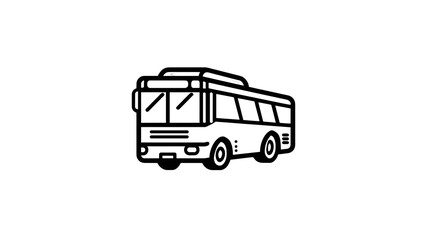 Minimalist line icon of a bus public transport vehicle