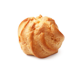 Fresh tasty profiterole isolated on white. Delicious dessert