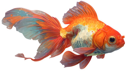 Vibrant goldfish gracefully swimming underwater