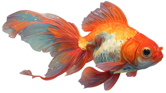 Vibrant goldfish gracefully swimming underwater