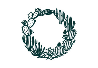 Cactus hand drawn simple sketch vector illustration